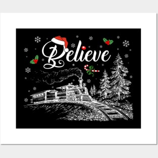 Christmas Believe North Pole Polar Express All Abroad Xmas Posters and Art